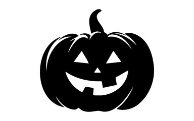 Cute Halloween Pumpkin – Black and White Vector Line Art