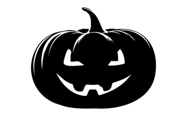 Cute Halloween Pumpkin – Black and White Vector Line Art