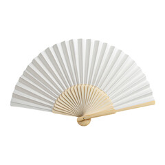 white Folding hand fan on transparent background