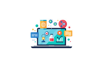 laptop or screen with live webinar view