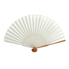 white Folding hand fan on transparent background