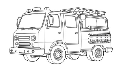 Fire Truck Drawing with Equipment and Details
