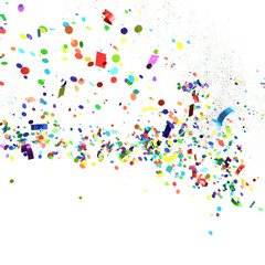 Festive image of colorful confetti exploding. Perfect for party invitations, celebrations, and more.