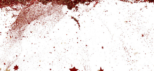 Festive background with red and gold confetti. Perfect for celebrations, parties, and holidays.