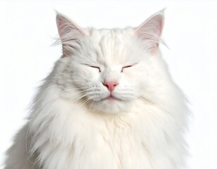 Fototapeta premium Close-up of a white cat