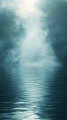 Calm Water Reflection Under Cloudy Sky Dramatic Landscape