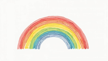 Watercolor Rainbow on White Background

