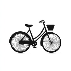 Fototapeta premium Classic bicycle silhouette with basket.