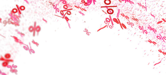 Abstract background with pink percentage symbols. Perfect for sale banners, promotions, and discounts.