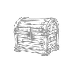 Wooden Treasure Chest Illustration