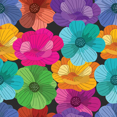 Abstract Floral seamless pattern with leaves. tropical background	

