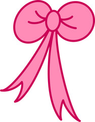 Cute Pink Ribbon Bow Clipart