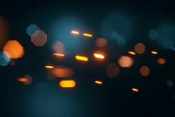 Bright, glowing blobs at edges show sharp focus in a dark room.