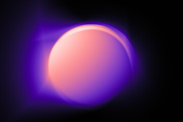 Abstract purple and pink sphere floating in dark space with soft neon glow. Mesh gradient gives a...