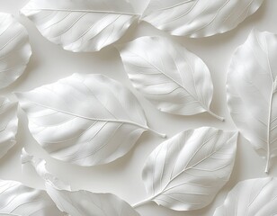 White Embossed Leaf Texture