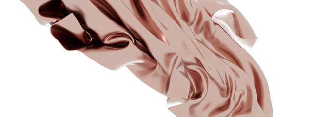 Elegant rose gold silk fabric flowing, perfect for luxury, beauty, or fashion projects.  High-resolution image.
