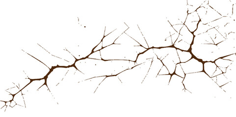 Winter tree silhouette on a cracked ground pattern with a hint of blossom
