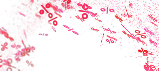 Obraz premium Abstract background with pink percentage symbols. Perfect for sales, discounts, and promotions.