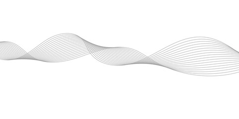  Abstract frequency sound wave lines and twisted curve lines background. Abstract wave line for banner, template, wallpaper background with wave design. Vector illustration.