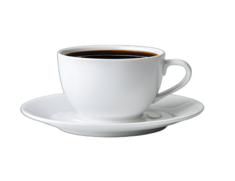Pure Black Coffee in Simple White Cup