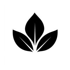 Three stylized leaves in a symmetrical arrangement.