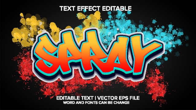 graffity text effect vector editable