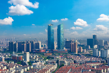 Urban environment of Dongwu International Plaza, Huzhou City, Zhejiang Province, China