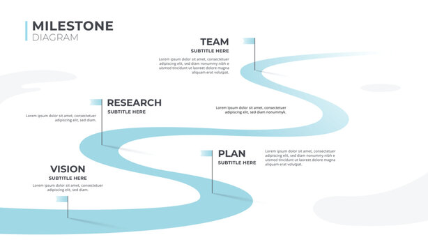 Infographic template for business. 4 Steps Modern milestone diagram with road journey concept, presentation vector infographic.