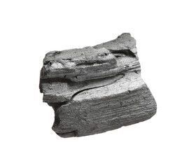 Piece of black coal isolated on white