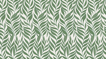 Seamless Sage Green Botanical Leaf Pattern: Elegant, Modern, and Calming Floral Design for Textile, Wallpaper, and Packaging.