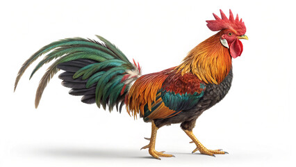 Fototapeta premium rooster isolated on white background
