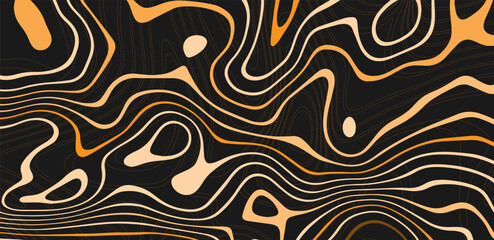 Abstract Trippy Psychedelic Texture. Y2k Geometric Orange or yellow Pattern.