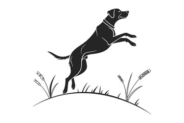 Fototapeta premium of a dog silhouette.