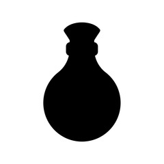 Potion bottle silhouette isolated on white background