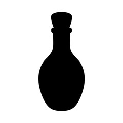 Potion bottle silhouette isolated on white background