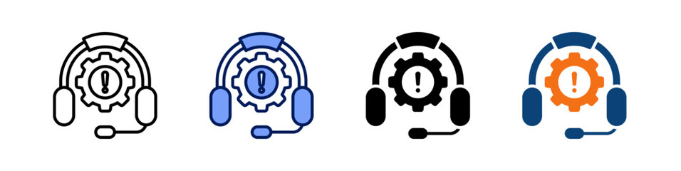 Support All In One Icon Multi Styles Vector Set