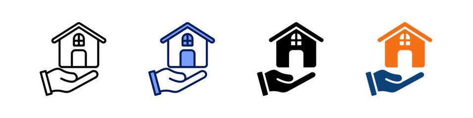Real Estate All In One Icon Multi Styles Vector Set