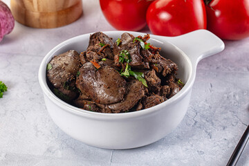 Roasted chicken liver with green onion