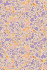 Floral Pattern of Purple Wildflowers vector pattern