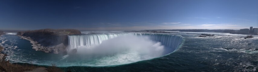 Fototapeta premium Stunning 360 degrees panoramic view of niagara falls hdr landscape photography nature experience