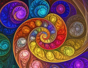 Obraz premium Colorful spiral patterns