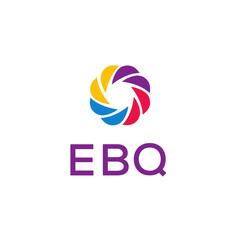 EBQ logo design on white  background.