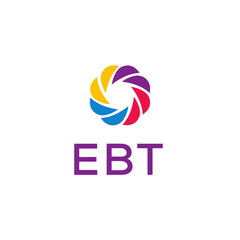 EBT logo design on white  background.