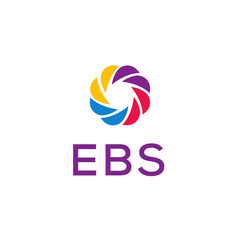EBS logo design on white  background.