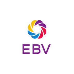 EBV logo design on white  background.