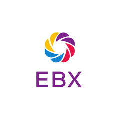 EBX logo design on white  background.
