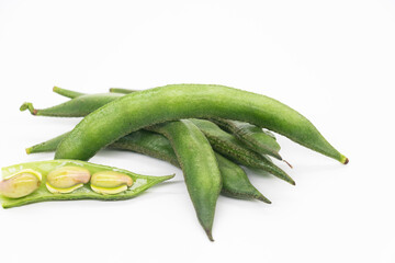 Broad bean Raw and Organic Fresh Green Fava Beans.