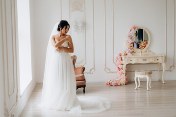 portrait of a bride in the morning before the wedding