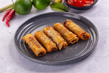 Stuffed Vietnamese Nem roll with meat