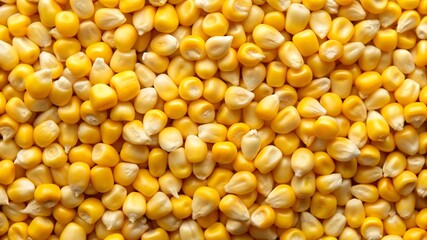 Closeup texture of many yellow corn kernels